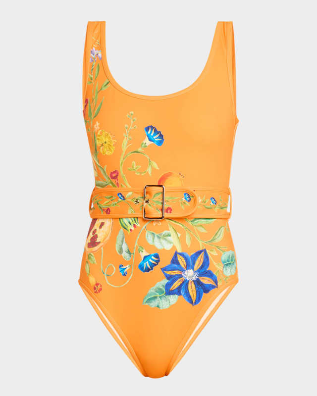 Flores Belted One-Piece Swimsuit